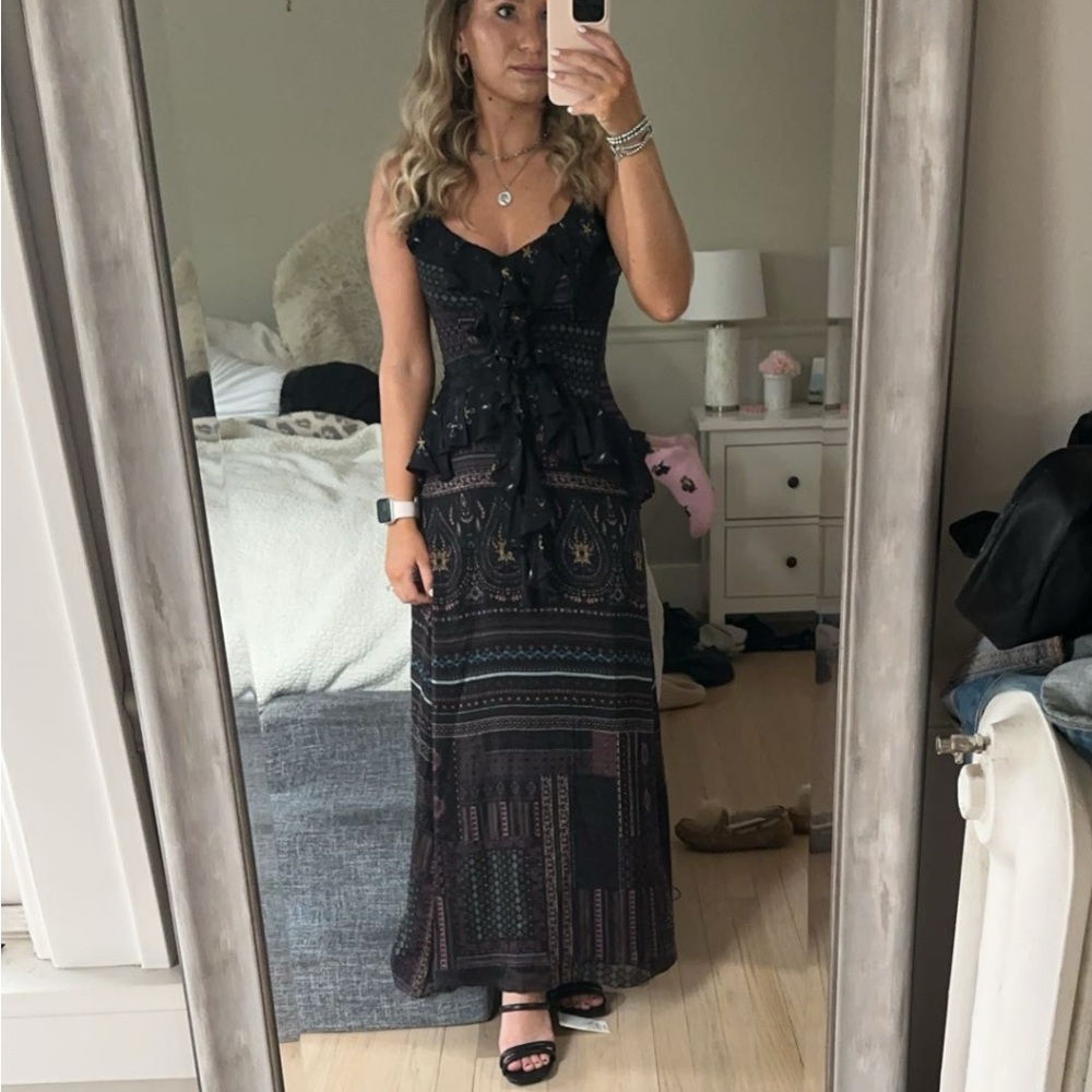 Anthropologie Black Midi Dress